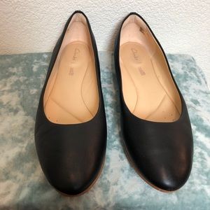 Clarks Grace Piper Black Leather Flat